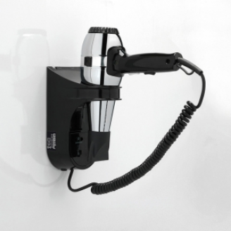 Commercial Washroom 5054-43 Origins Living Grecale Hair Dryer with Shaver Socket - Black/Chrome 5054-43