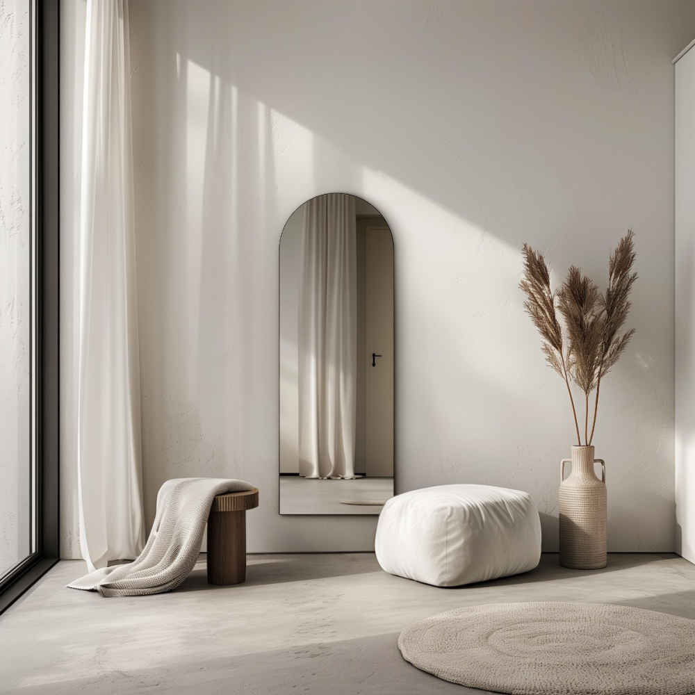 Origins Living Oslo Arch Mirror 50x140cm Black OSL-00R145-BK