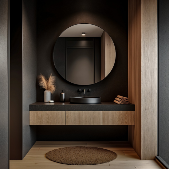 Origins Living Oslo Round Mirror 100cm Black OSL-00D100-BK Origins Living Oslo Round Mirror 100cm Black OSL-00D100-BK