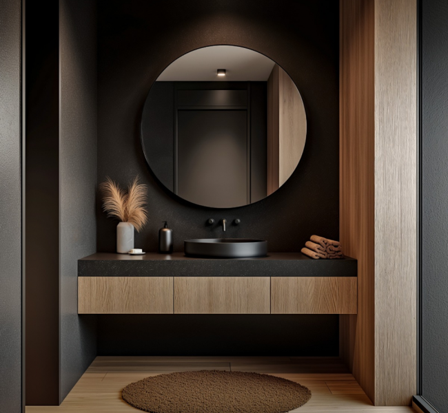 Origins Living Mirrors Oslo OSL-00D100-BK Origins Living Oslo Round Mirror 100cm Black OSL-00D100-BK