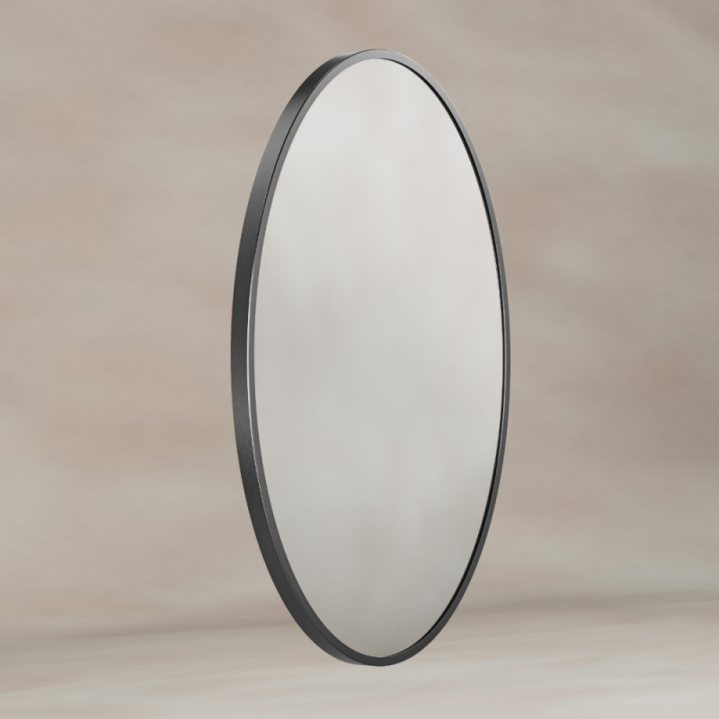 Origins Living Delphine Oval Mirror 55x80cm - Gunmetal DEL-00V558-GM