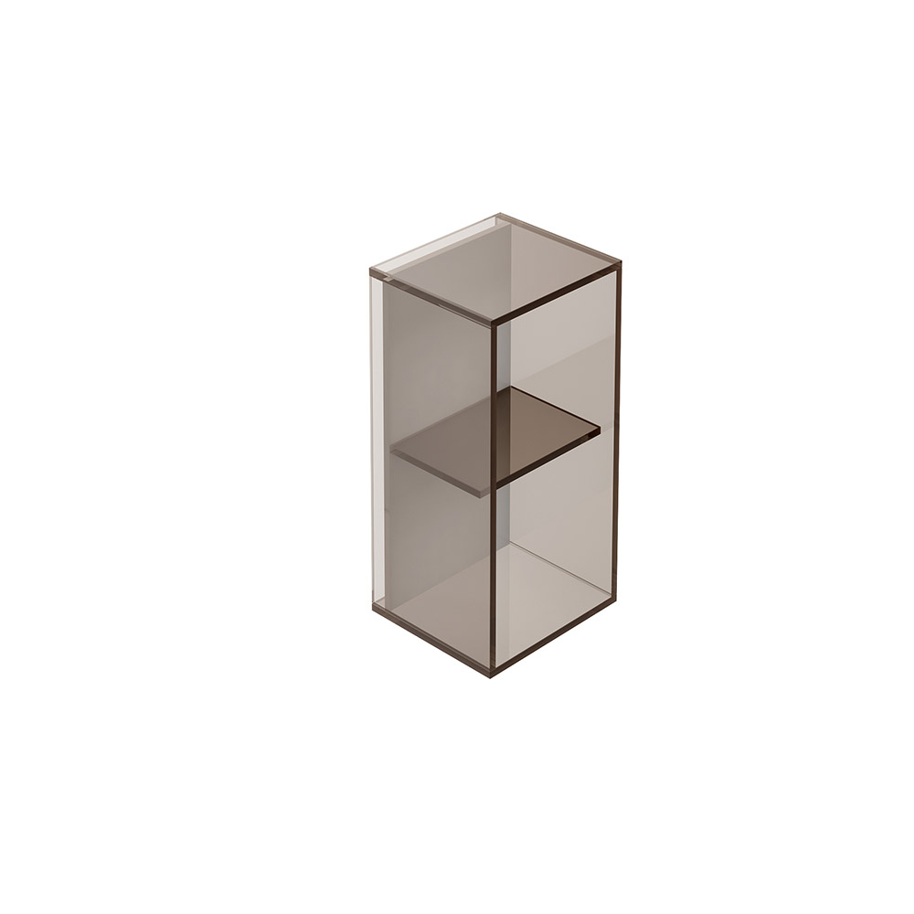 Bathroom Storage Glass Boxing B008462 Origins Living Pier Glass 2 Box Shelf Rectangular - Bronze B008462