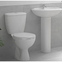 Nimrod 4-Piece Pedestal Basin & Close-coupled WC Ceramics Suite