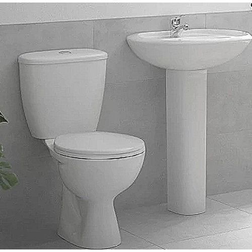 Nimrod 4-Piece Pedestal Basin & Close-coupled WC Ceramics Suite