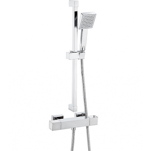 Aego Cool-Touch Thermostatic Bar Mixer Shower & Slide Rail in Chrome