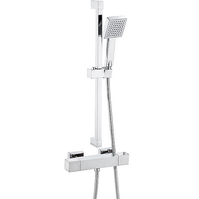 Aego Cool-Touch Thermostatic Bar Mixer Shower & Slide Rail in Chrome