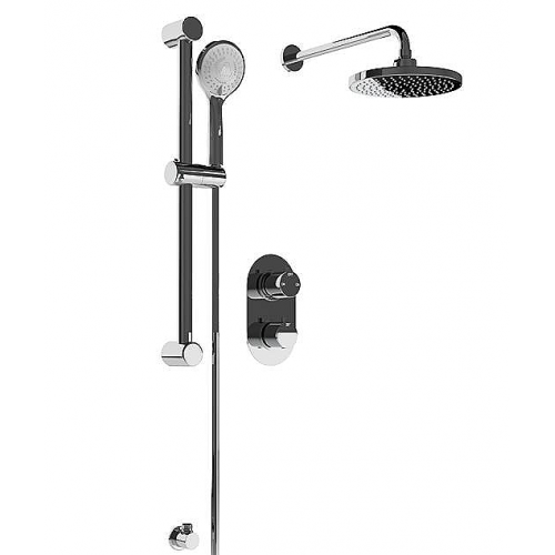 Round Concealed Valve Head & Arm Shower Pack - Chrome
