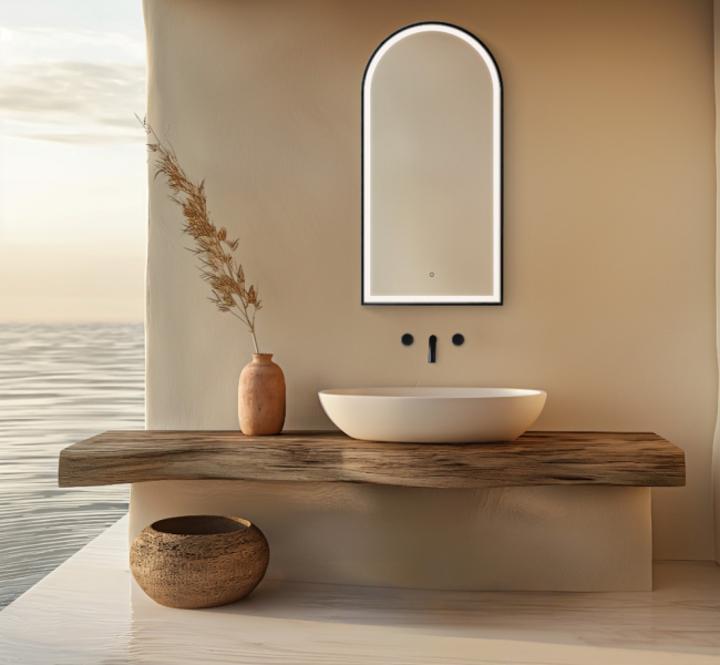 Origins living Lomax Light Mirrors LML-01R048-BK Origins Living Lomax Light Arch Mirror 40 Black - 40x80cm LML-01R048-BK