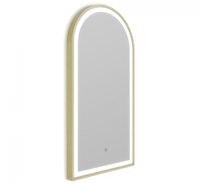 Origins living Lomax Light Bathroom Mirrors LML-01R048-BB Origins Living Lomax Light Arch Mirror 40 Brushed Brass - 40x80cm LML-01R048-BB