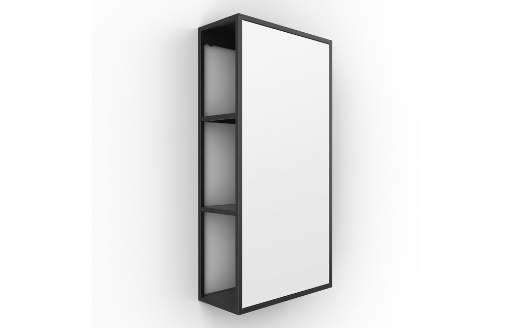 Origins Living Dockside Mirror With Open Shelving 30 Black - 30x60cm DKS-021036-BK