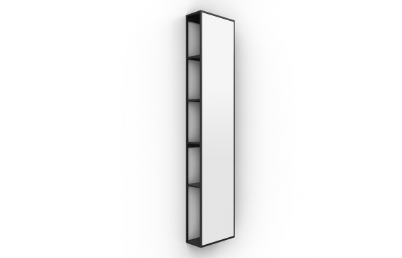 Origins Living Dockside Mirror With Open Shelving 140 Black - 30x140cm DKS-021314-BK