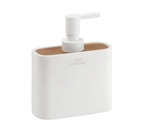 Ninfea Free-standing Bathroom Accessories 1380-02 Origins Living Ninfea Soap Dispenser - White/Bamboo 1380-02