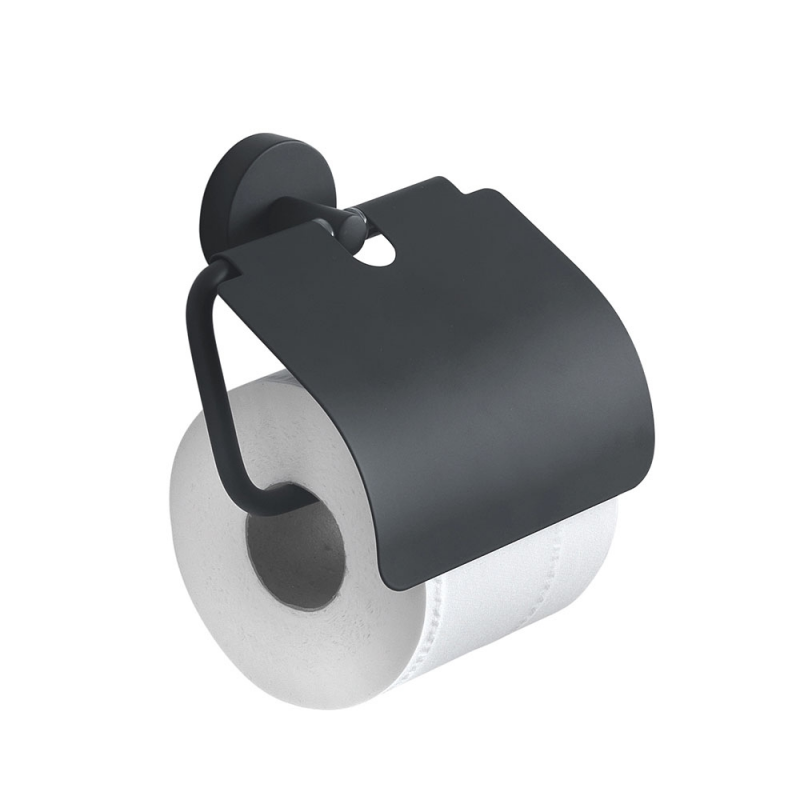 Origins Living Eros 2325-14 Origins Living Eros Toilet Roll Holder with Flap - Black 2325-14