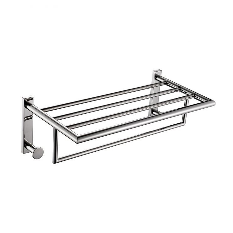 Origins Living G Pro Towel Rack with Hooks - Chrome 5035-13 Bathroom Accessory