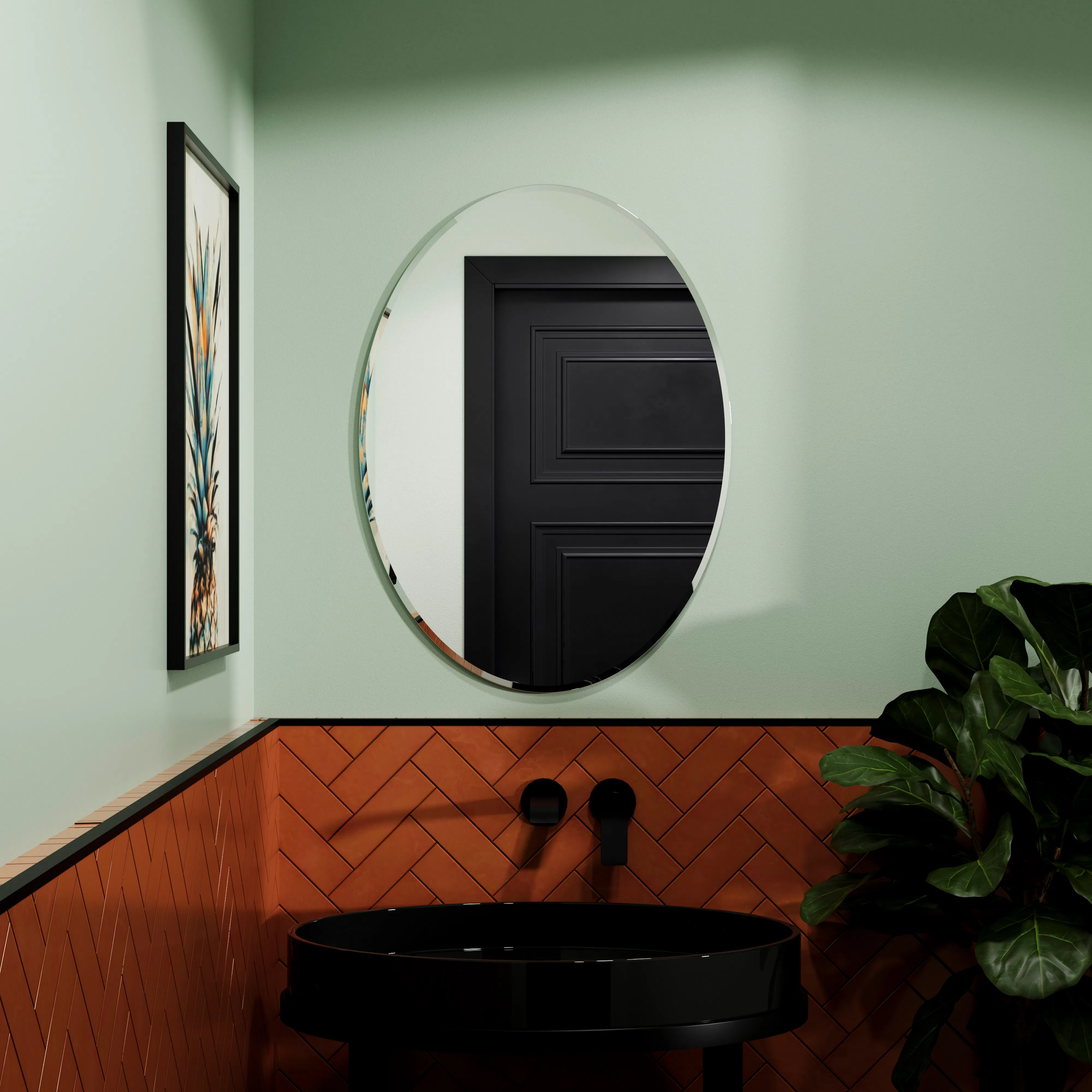 Origins Living Belvoir Oval Mirror 55 - 55x75cm BLV-00V057-00