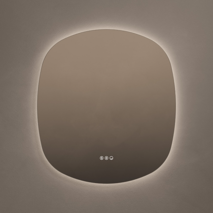 Origins Living Claris Curve Oblong Mirror 70x78cm CLR-01C778-03 Illuminated Bathroom Mirror