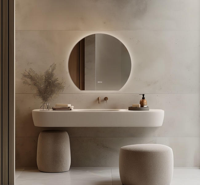 Claris Origins Living Mirrors CLR-01D109-03 Origins Living Claris Round Cut Mirror 100cm CLR-01D109-03