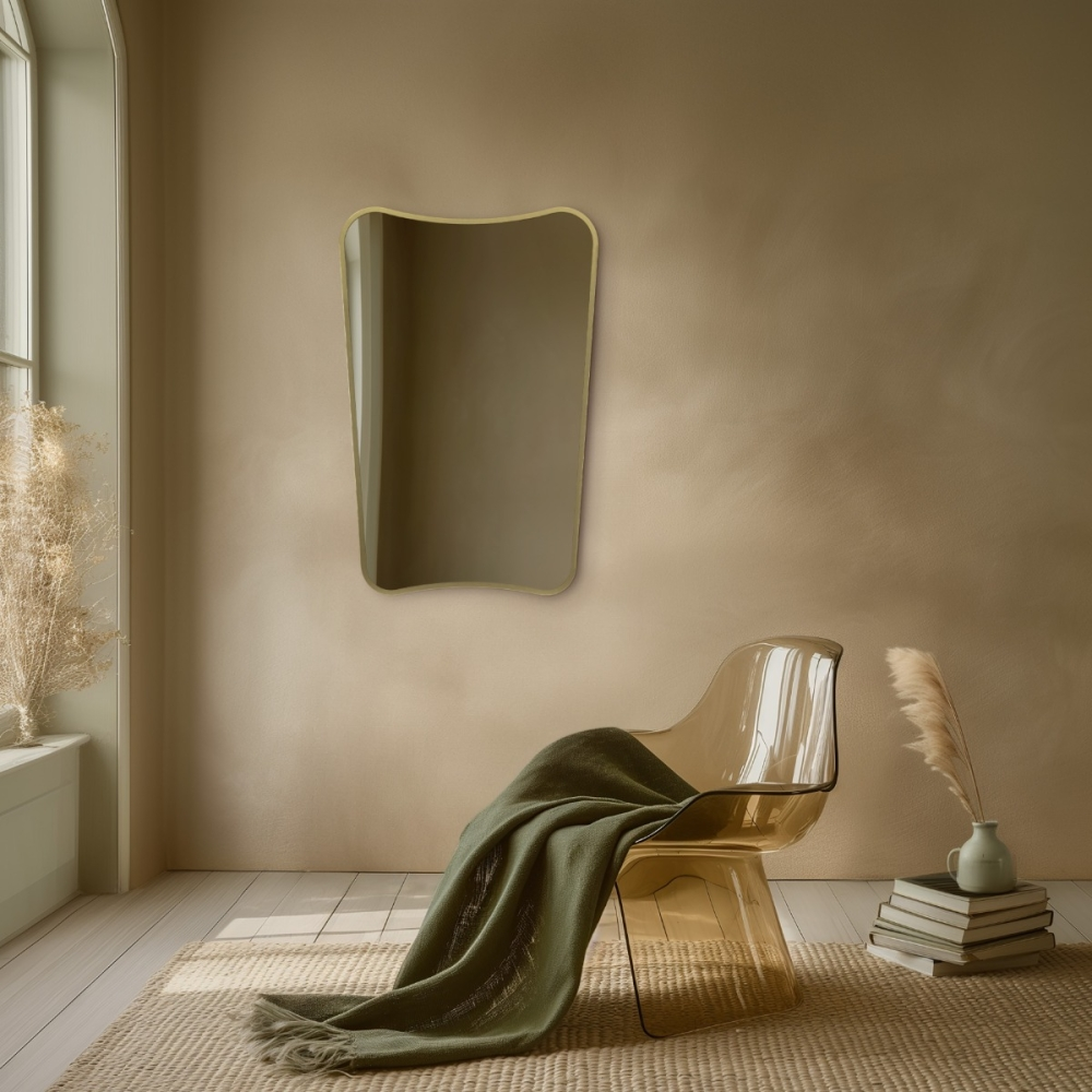 Origins Living Bathroom Mirrors Delphine DEL-001069-BB Origins Living Delphine Mirror 60 Brushed Brass - 60x90cm DEL-001069-BB