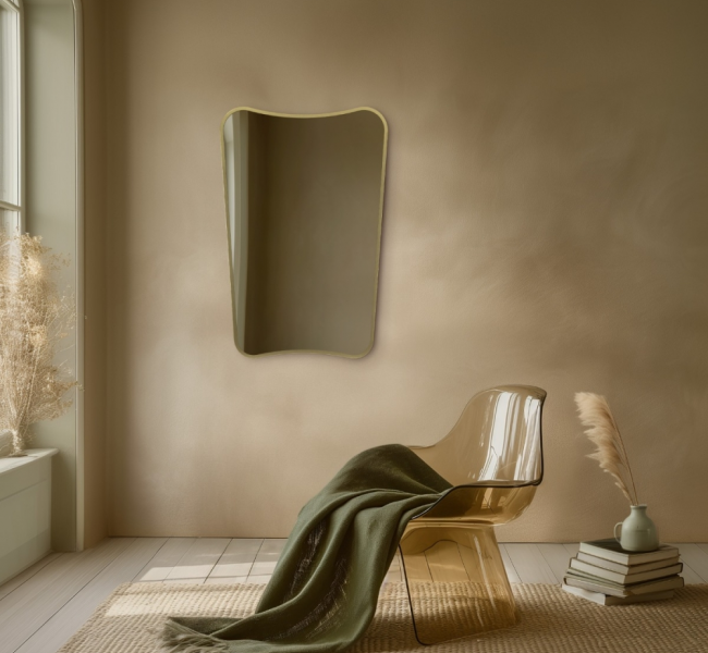 Origins Living Bathroom Mirrors Delphine DEL-001069-BB Origins Living Delphine Mirror 60 Brushed Brass - 60x90cm DEL-001069-BB