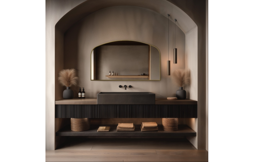 Origins Living Delphine Mirror 120 Brushed Brass - 120x70cm DEL-001127-BB