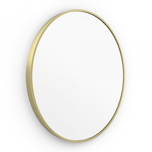 Origins Living Lomax Round Mirror 60cm Brushed Brass LMX-00D060-BB Illuminated Bathroom Mirror