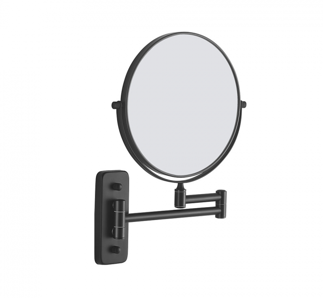 Bathroom Magnifying Mirrors MSN-007520-BK Origins Living Mason Reversible 5x Magnifying Wall Mirror - Black MSN-007520-BK