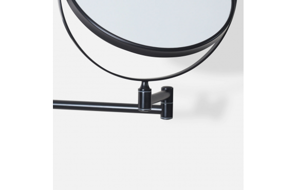 Bathroom Magnifying Mirrors MSN-007520-BK Origins Living Mason Reversible 5x Magnifying Wall Mirror - Black MSN-007520-BK