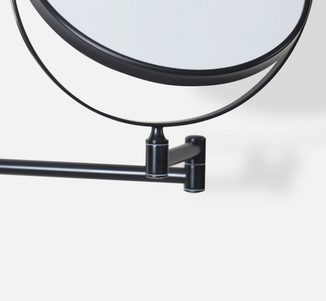 Bathroom Magnifying Mirrors MSN-007520-BK Origins Living Mason Reversible 5x Magnifying Wall Mirror - Black MSN-007520-BK