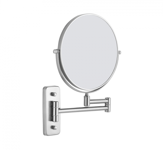 Bathroom Magnifying Mirrors MSN-007520-BN Origins Living Mason Reversible 5x Magnifying Wall Mirror - Brushed Nickel MSN-007520-BN
