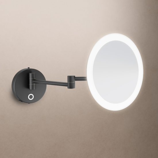 Origins Living Sloane Round LED Magnifying Mirror Black SLN-017302-BK