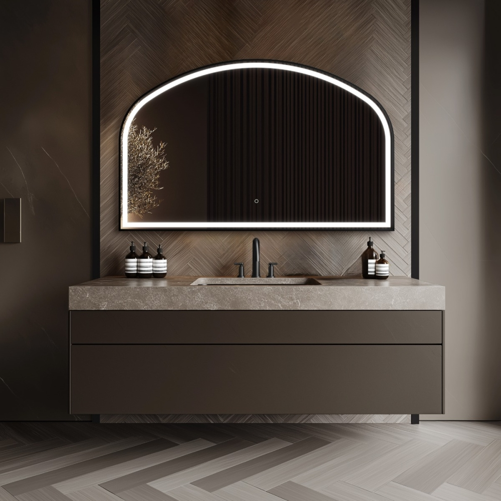 Origins Living Lomax Light Overmantle Arch 120 Black - 120x75cm LML-01R127-BK Origins living Lomax Light Bathroom Mirrors LML-01R127-BK Origins Living Lomax Light Overmantle Arch 120 Black - 120x75cm LML-01R127-BK