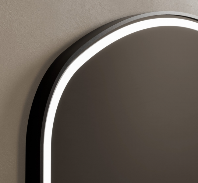 Origins living Lomax Light Bathroom Mirrors LML-01R127-BK Origins Living Lomax Light Overmantle Arch 120 Black - 120x75cm LML-01R127-BK