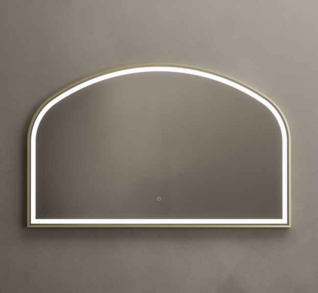 Origins living Lomax Light Bathroom Mirrors LML-01R127-BB Origins Living Lomax Light Overmantle Arch 120 Brushed Brass - 120x75cm LML-01R127-BB