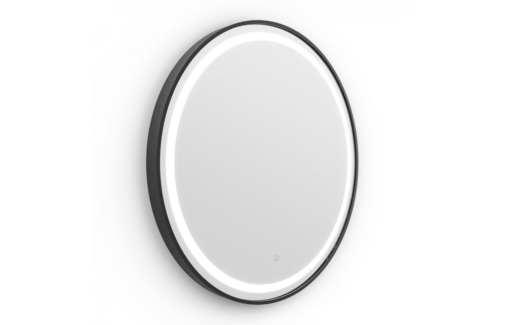 Origins Living Lomax Light Round Mirror 70cm Black LML-01D070-BK