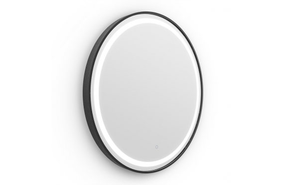 Origins Living Lomax Light Round Mirror 70cm Black LML-01D070-BK