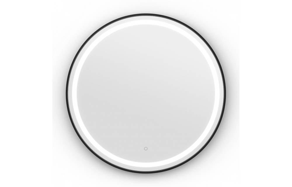 Origins Living Lomax Light Round Mirror 70cm Black LML-01D070-BK