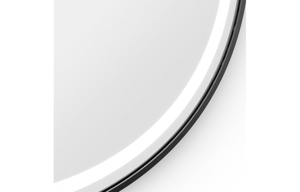 Origins Living Lomax Light Round Mirror 70cm Black LML-01D070-BK