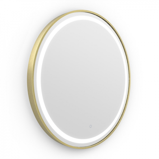 Origins Living Lomax Light Round Mirror 70cm Brushed Brass LML-01D070-BB