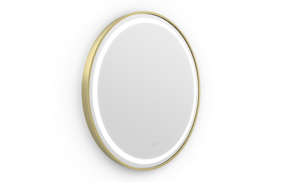 Origins Living Lomax Light Round Mirror 70cm Brushed Brass LML-01D070-BB