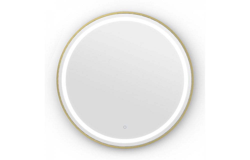Origins Living Lomax Light Round Mirror 70cm Brushed Brass LML-01D070-BB
