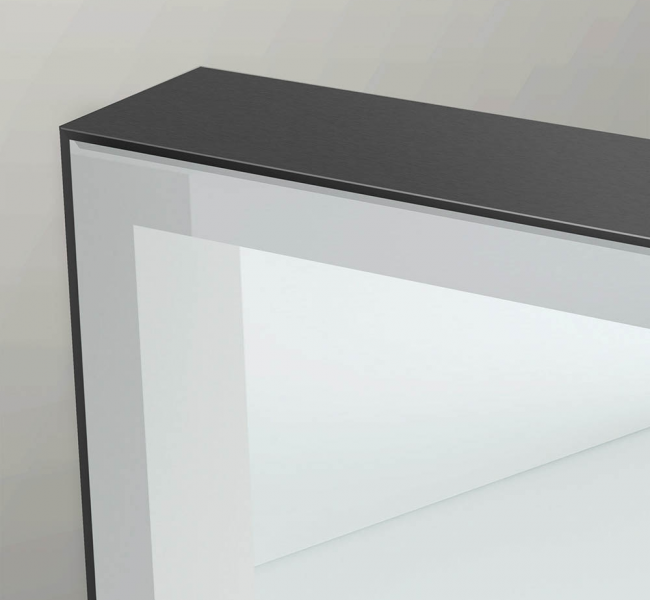 Origins Living Square Mirrors B008226 Origins Living Tate Light Square Mirror 70 Black - 70x70cm B008226