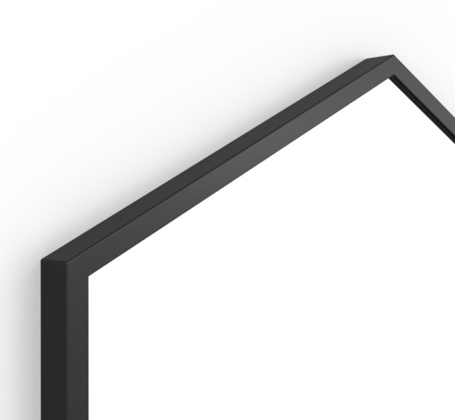 Dockland Capsule and Arched Mirrors B375516 Origins Living Docklands Hexagonal Mirror Black - 50x75cm B375516