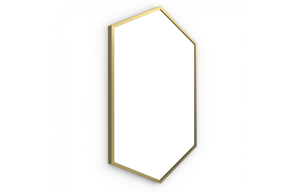Origins Living Docklands Hexagonal Mirror Brushed Brass - 50x75cm B375509