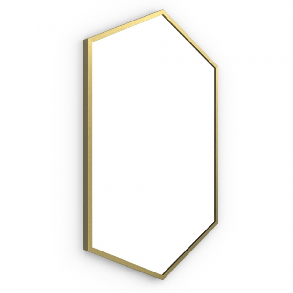 Origins Living Docklands Hexagonal Mirror Brushed Brass - 50x75cm B375509