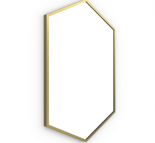Dockland Capsule and Arched Mirrors B375509 Origins Living Docklands Hexagonal Mirror Brushed Brass - 50x75cm B375509