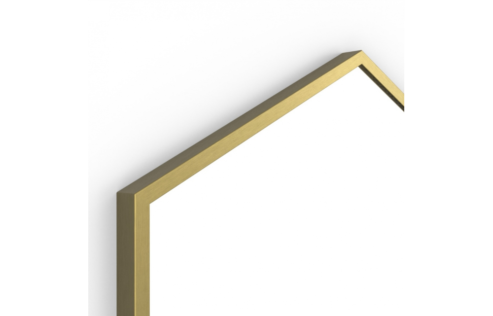 Origins Living Docklands Hexagonal Mirror Brushed Brass - 50x75cm B375509
