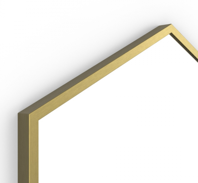 Dockland Capsule and Arched Mirrors B375509 Origins Living Docklands Hexagonal Mirror Brushed Brass - 50x75cm B375509