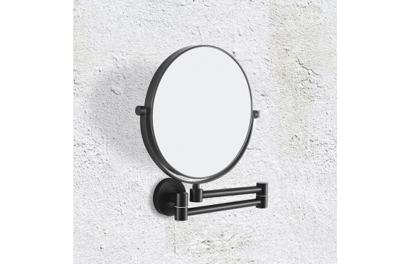 Origins Living Hutton Reversible 5x Magnifying Wall Mirror - Black HTN-007520-BK Bathroom Magnifying Mirrors HTN-007520-BK Origins Living Hutton Reversible 5x Magnifying Wall Mirror - Black HTN-007520-BK