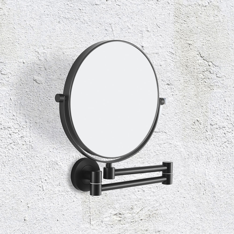 Magnifying Mirrors HTN-007520-BK Origins Living Hutton Reversible 5x Magnifying Wall Mirror - Black HTN-007520-BK