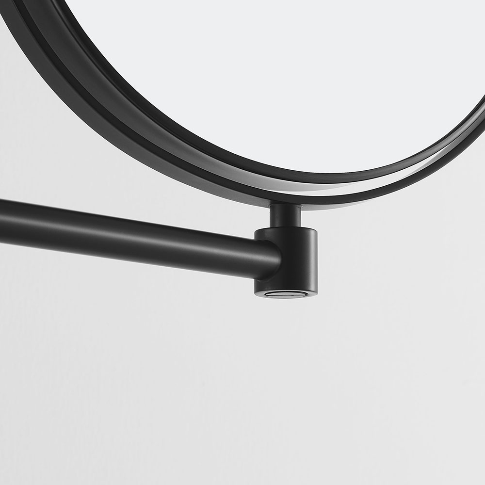 Origins Living Hutton Reversible 5x Magnifying Wall Mirror - Black HTN-007520-BK Bathroom Magnifying Mirrors HTN-007520-BK Origins Living Hutton Reversible 5x Magnifying Wall Mirror - Black HTN-007520-BK